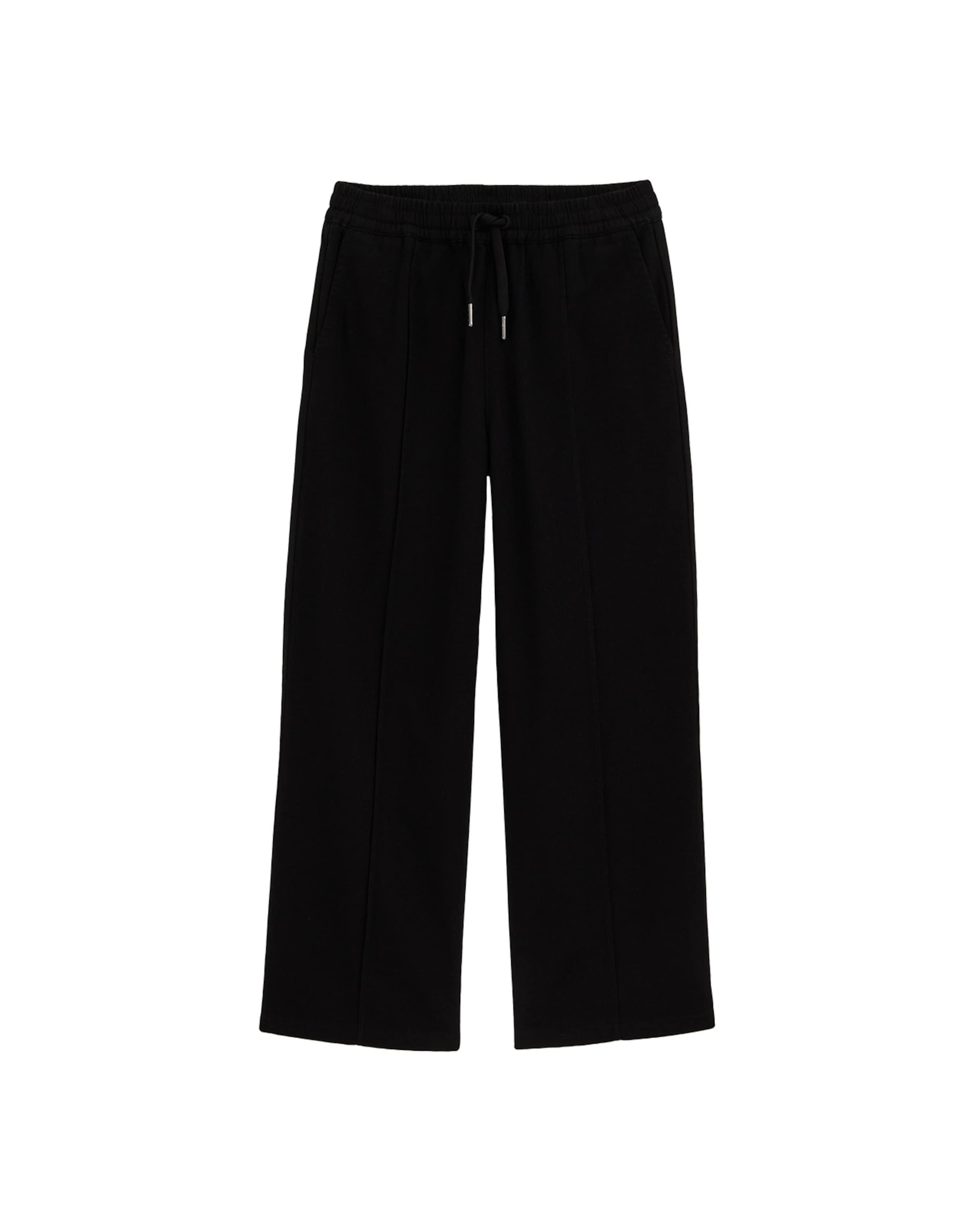 WE Fashion Ohlapna forma Hlače | črna barva: sprednja stran