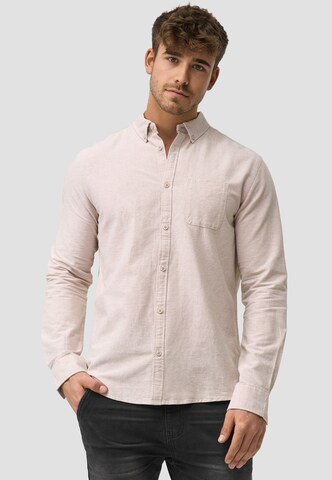 INDICODE JEANS Regular fit Business Shirt 'Kepner' in Beige: front