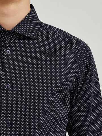 Bertoni Slim fit Button Up Shirt 'Koli' in Black