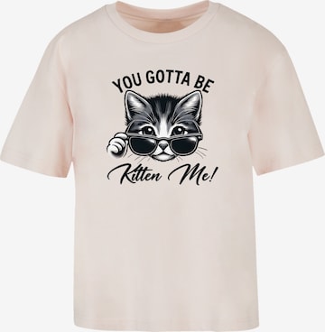 T-shirt 'Kätzchen You Gotta Be Kitten Me!' F4NT4STIC en rose : devant