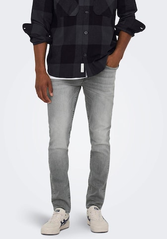 Only & Sons Skinny Džíny 'ONSLOOM' – šedá: přední strana