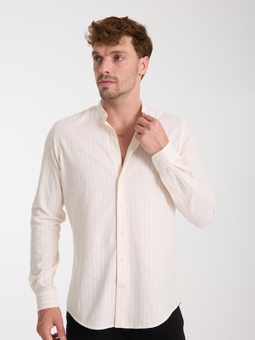 Slim fit Camicia business 'Caravaggio' di 7Camicie in beige: frontale