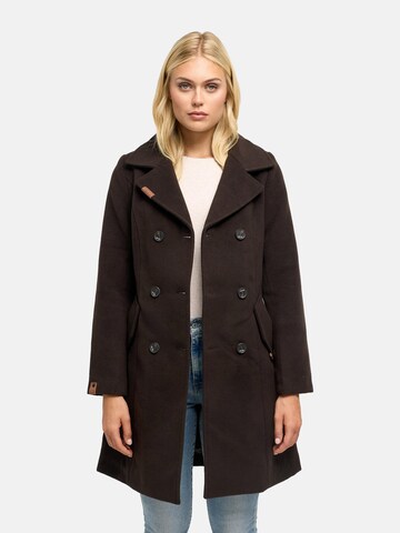 MARIKOO Between-seasons coat in Brown: front