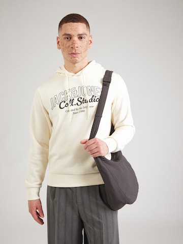 JACK & JONES Свитшот 'JJMAKOTO' в Белый: спереди