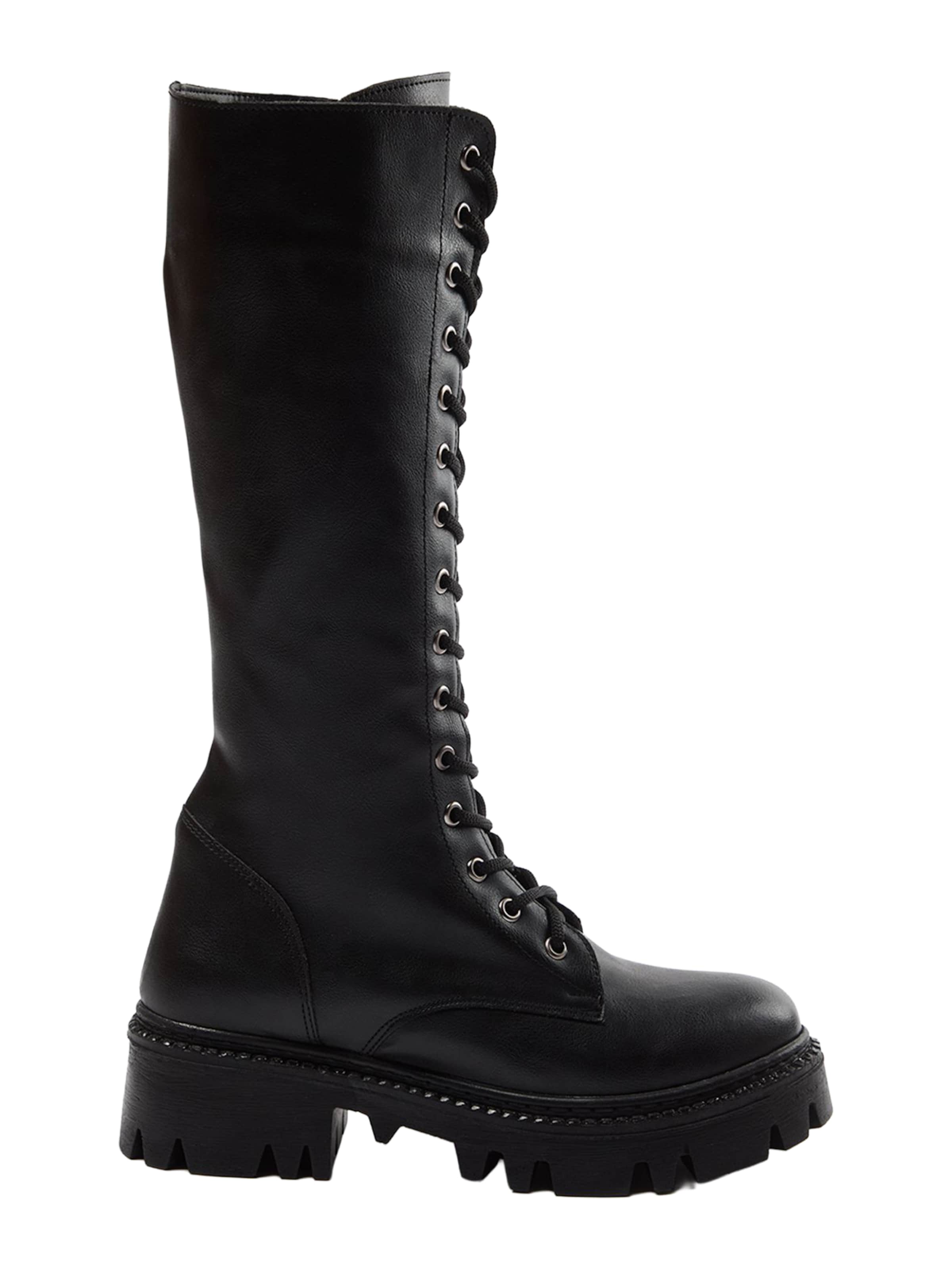 Bottes à lacets Trendyol en noir : devant