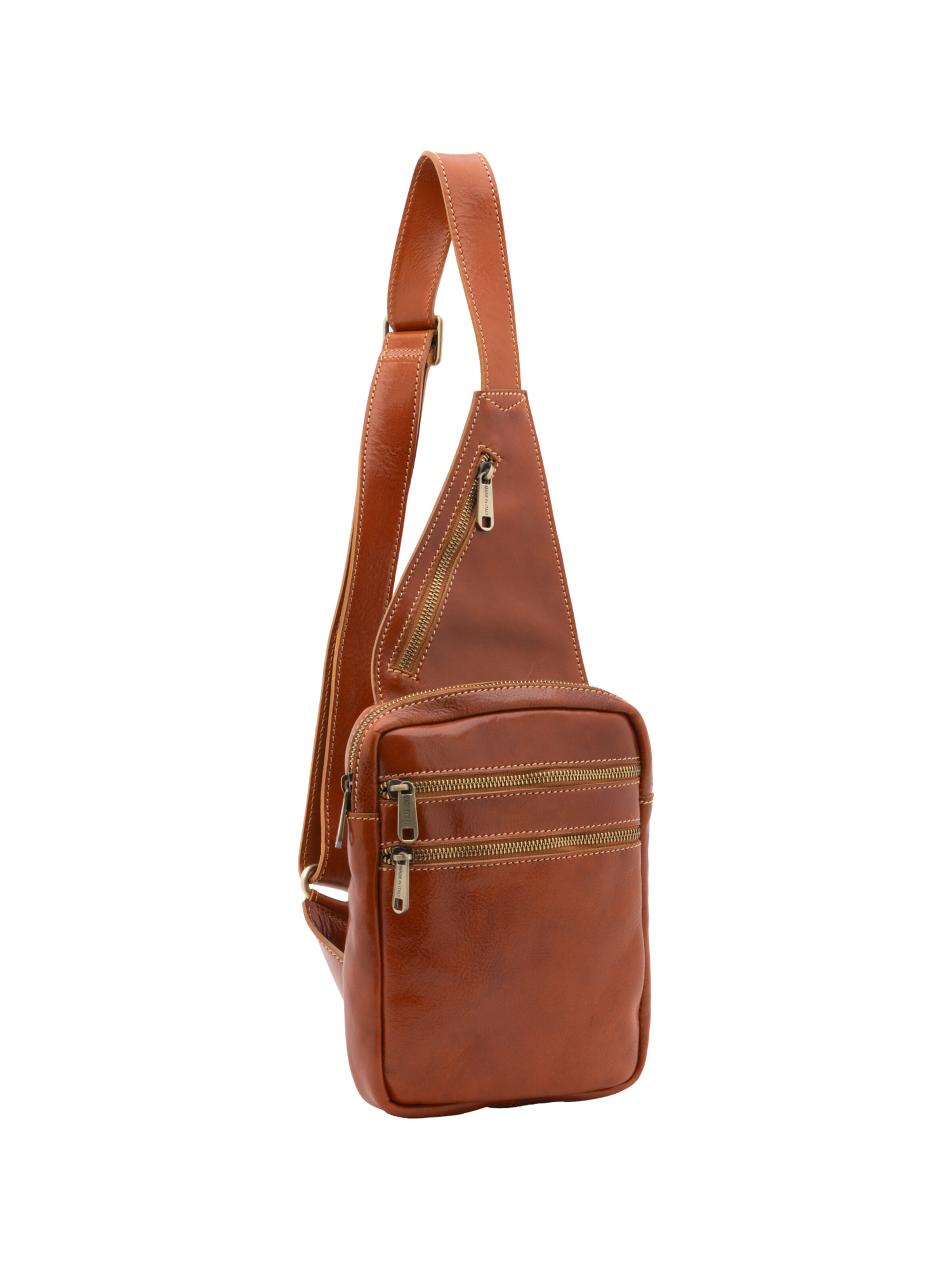 Borsa a tracolla 'Borsa a tracolla uomo in vera pelle - Made in Italy' di I Fratelli in beige