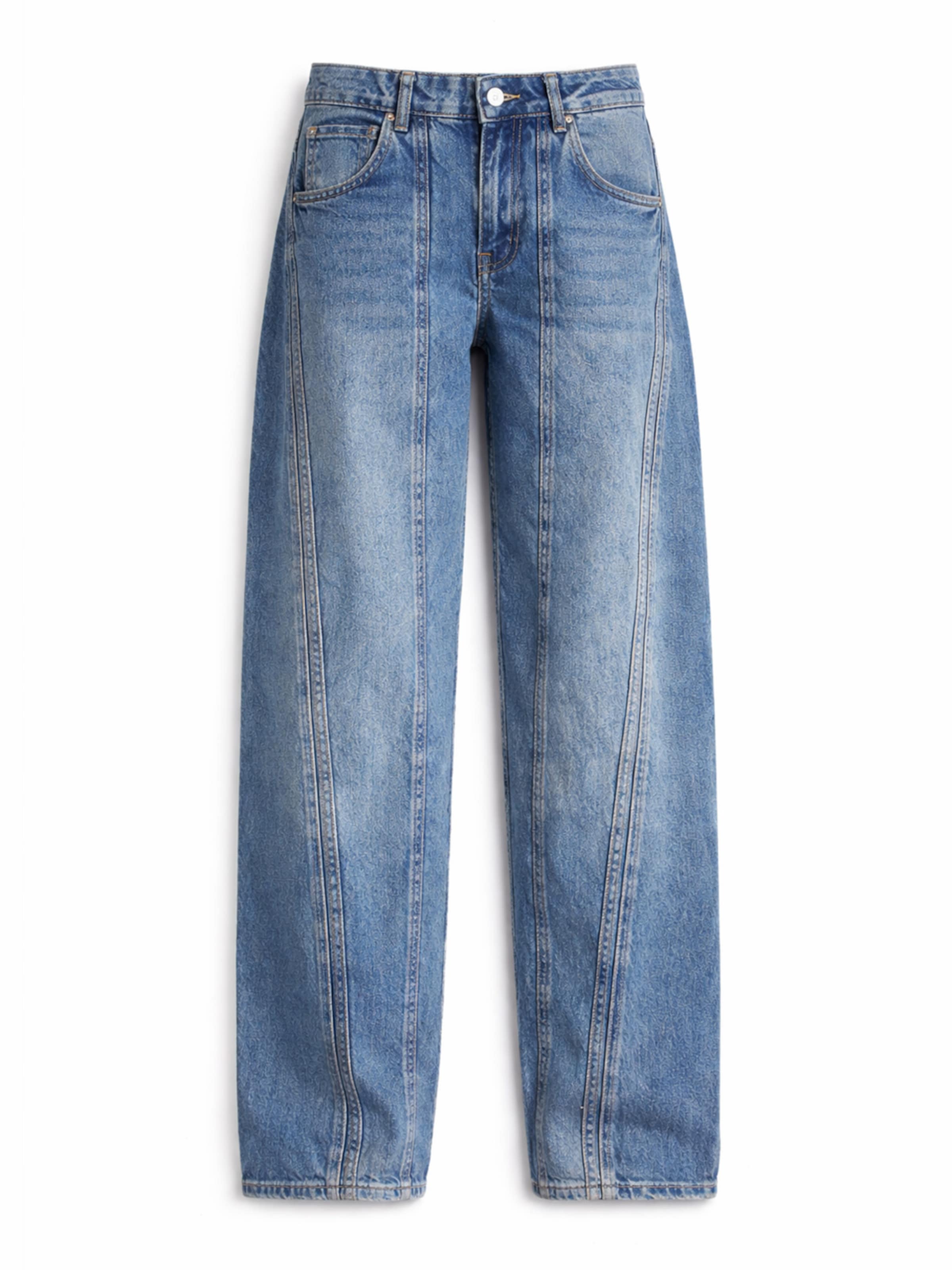 IT'S BASIC Regular Jeans 'Straight Mid Rise Jeans' in Blauw: voorkant