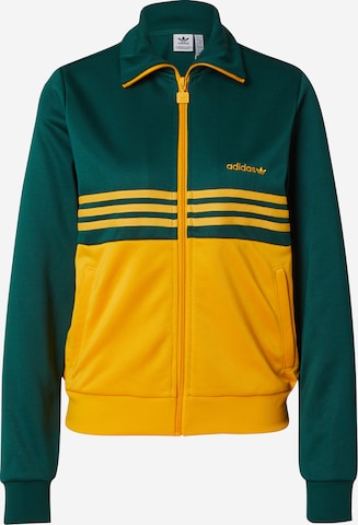 ADIDAS ORIGINALS Zip-Up Hoodie in Green: front