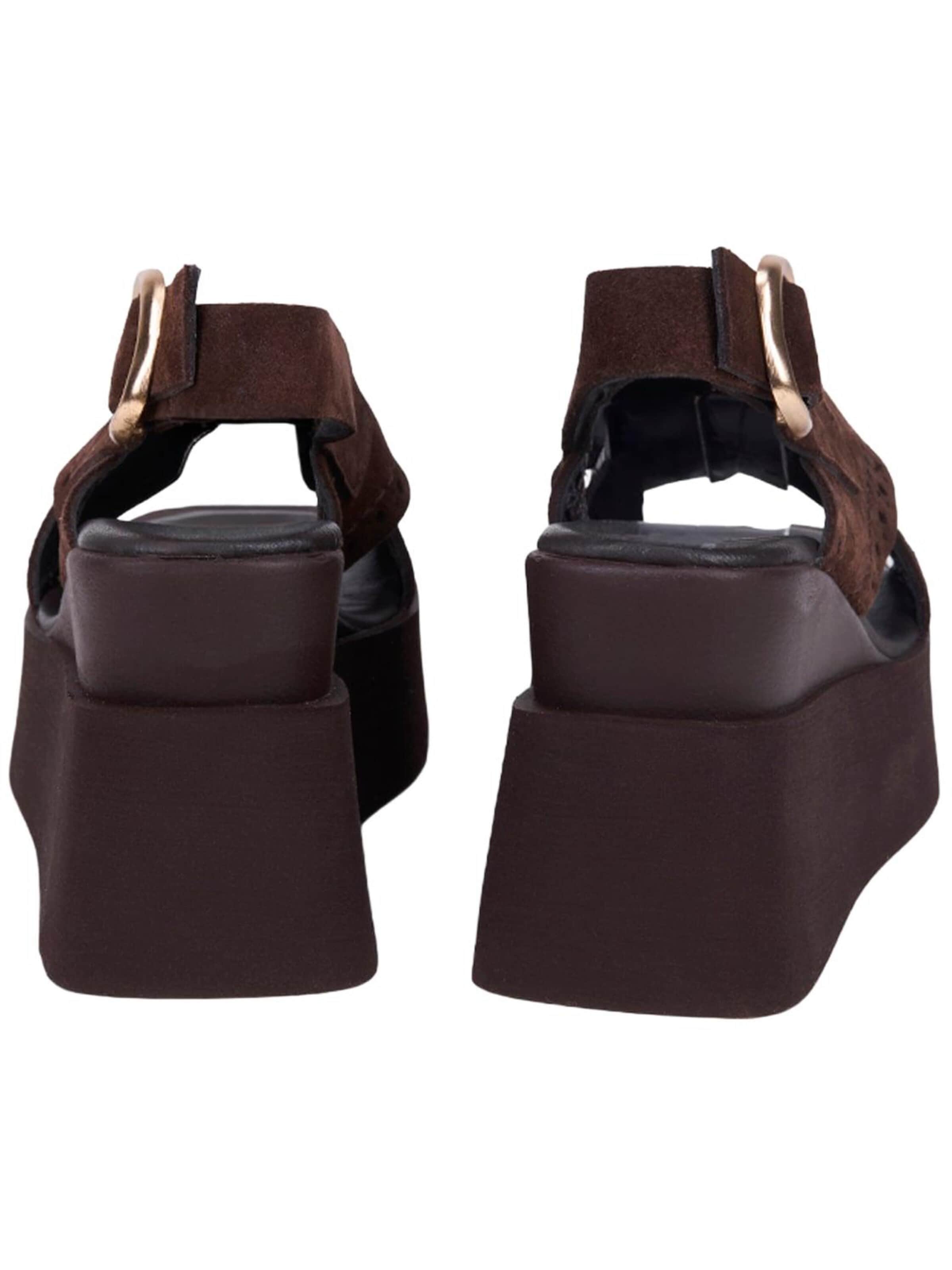 Sandales 'Keilsandalen' Desa en marron