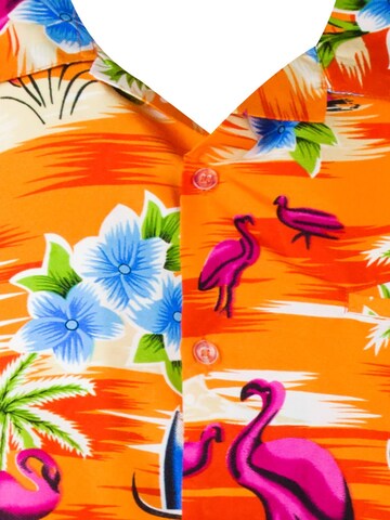 King Kameha Shirt 'Flamingos' in Orange