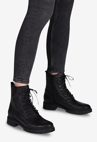 TAMARIS Lace-up bootie in Black