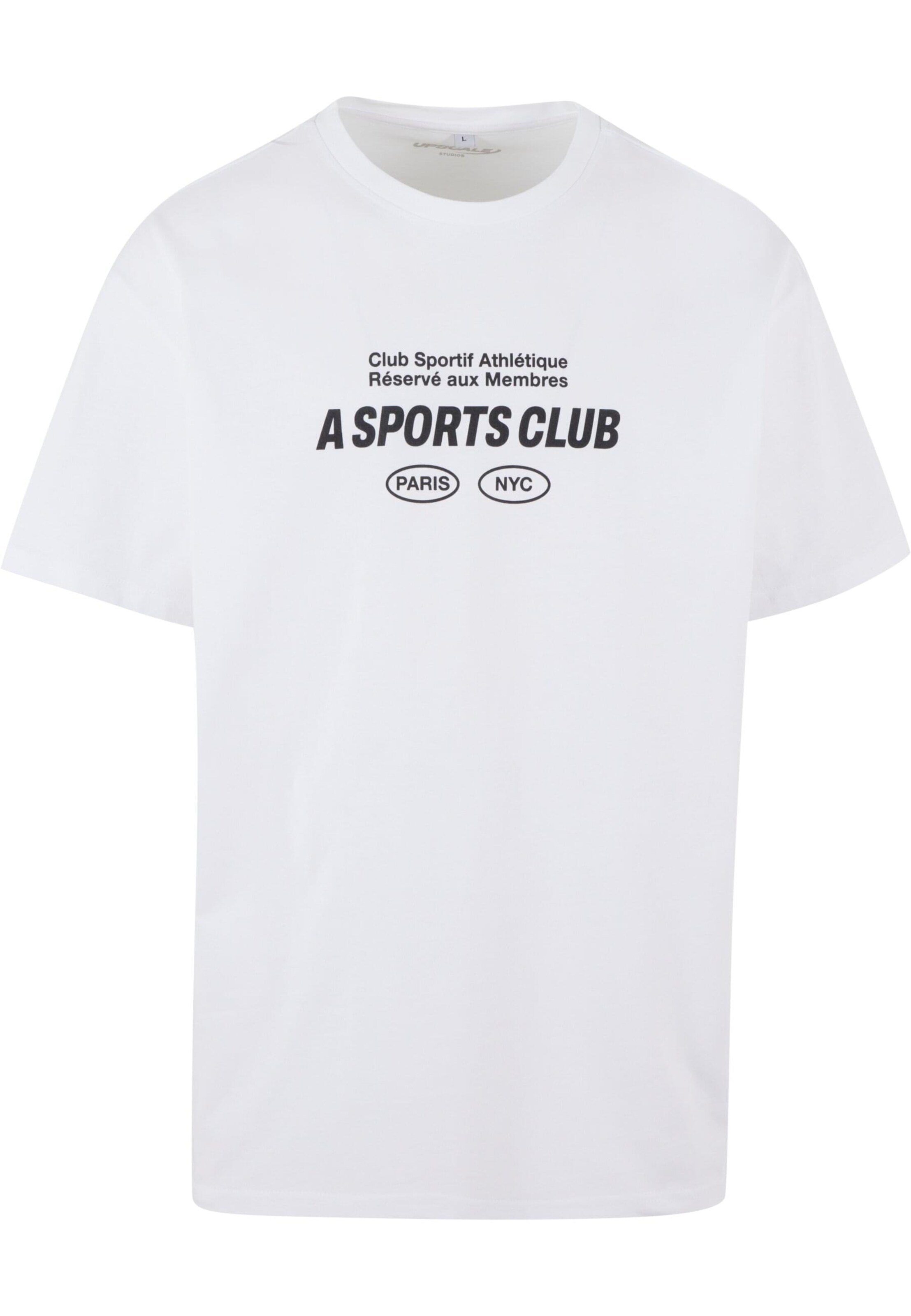 Mister Tee Shirt 'A Sportsclub' in Wit: voorkant