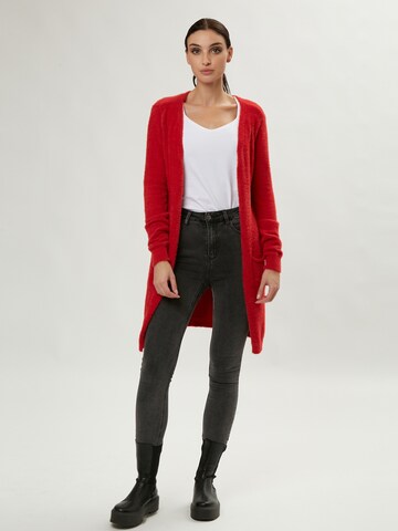 Influencer Knit Cardigan in Red