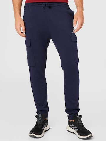 ADIDAS SPORTSWEARTapered Sportske hlače 'Essentials Fleece  Tapered ' - plava boja: prednji dio
