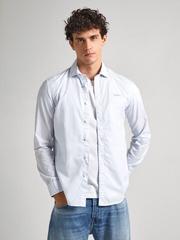 Pepe Jeans Regular fit Button Up Shirt 'PASCAL' in Blue: front