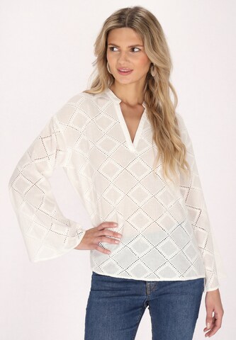 usha FESTIVAL Blouse in White: front
