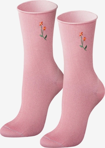 Von Jungfeld Socks 'Blumen' in Pink: front