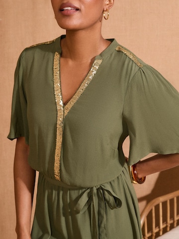 Robe love & roses en vert