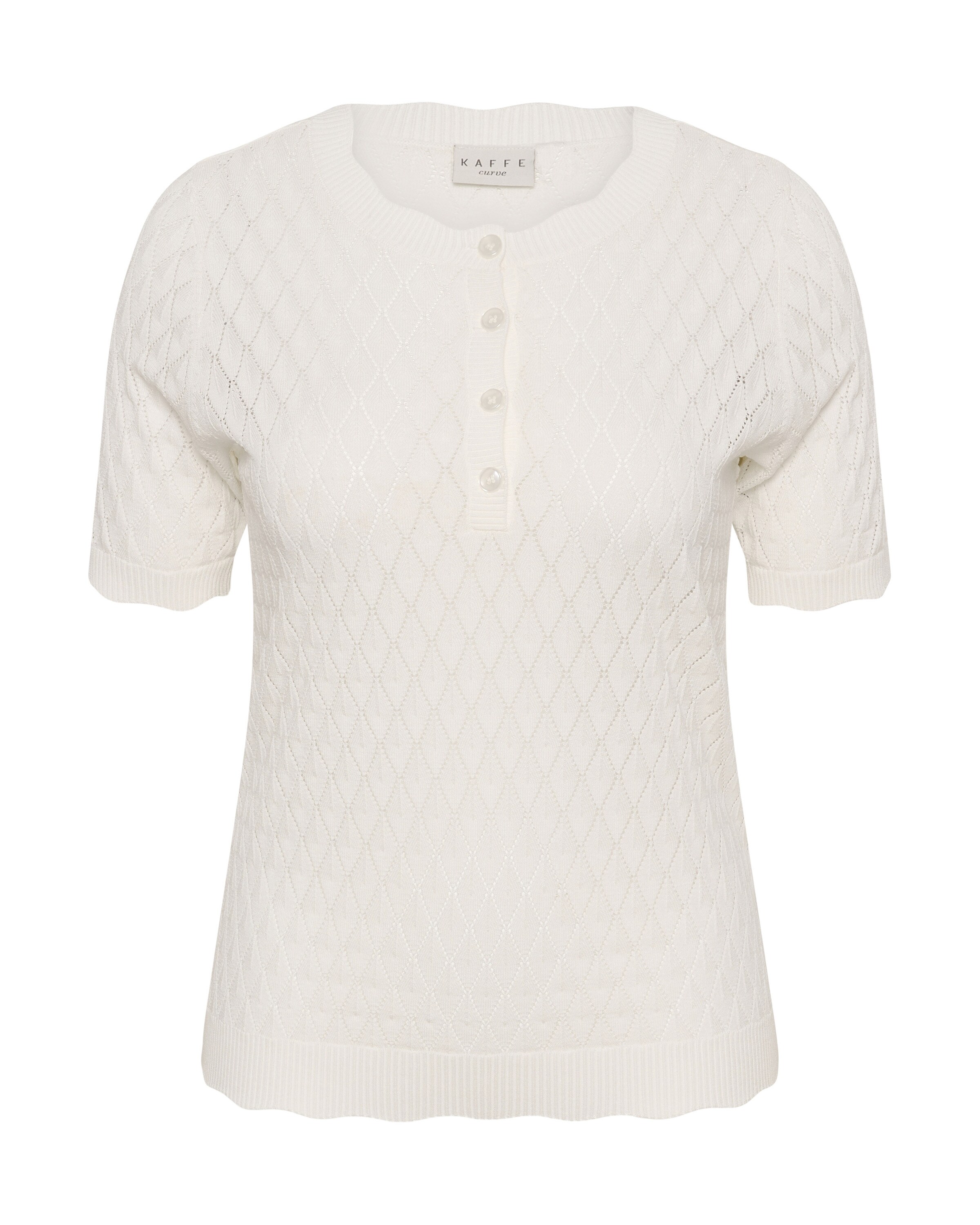 KAFFE CURVE Sweater 'KCbirthe' in White: front