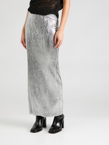 TOPSHOP Skirt in Silver: front