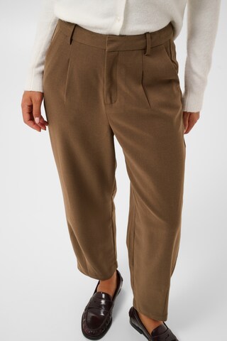 Kaffe Tapered Bandplooibroek 'KAMerle' in Bruin