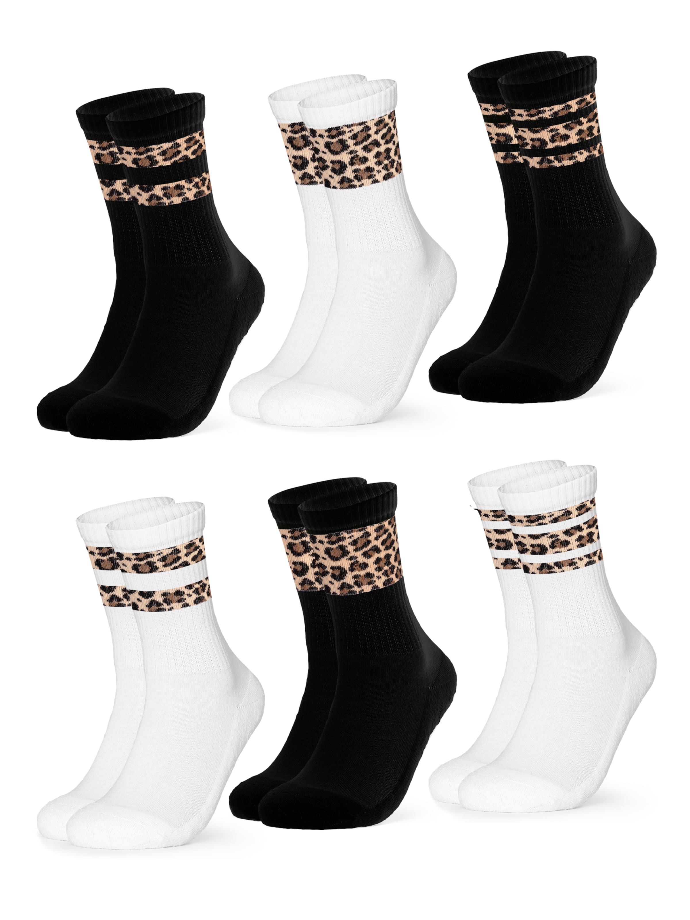 Occulto Socken 'Leopard' in Schwarz: Vorderseite