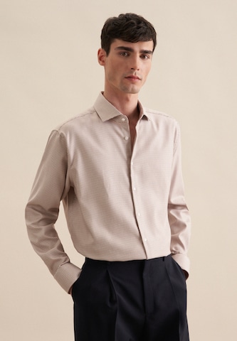 Coupe regular Chemise business 'SMART CLASSICS' SEIDENSTICKER en marron : devant