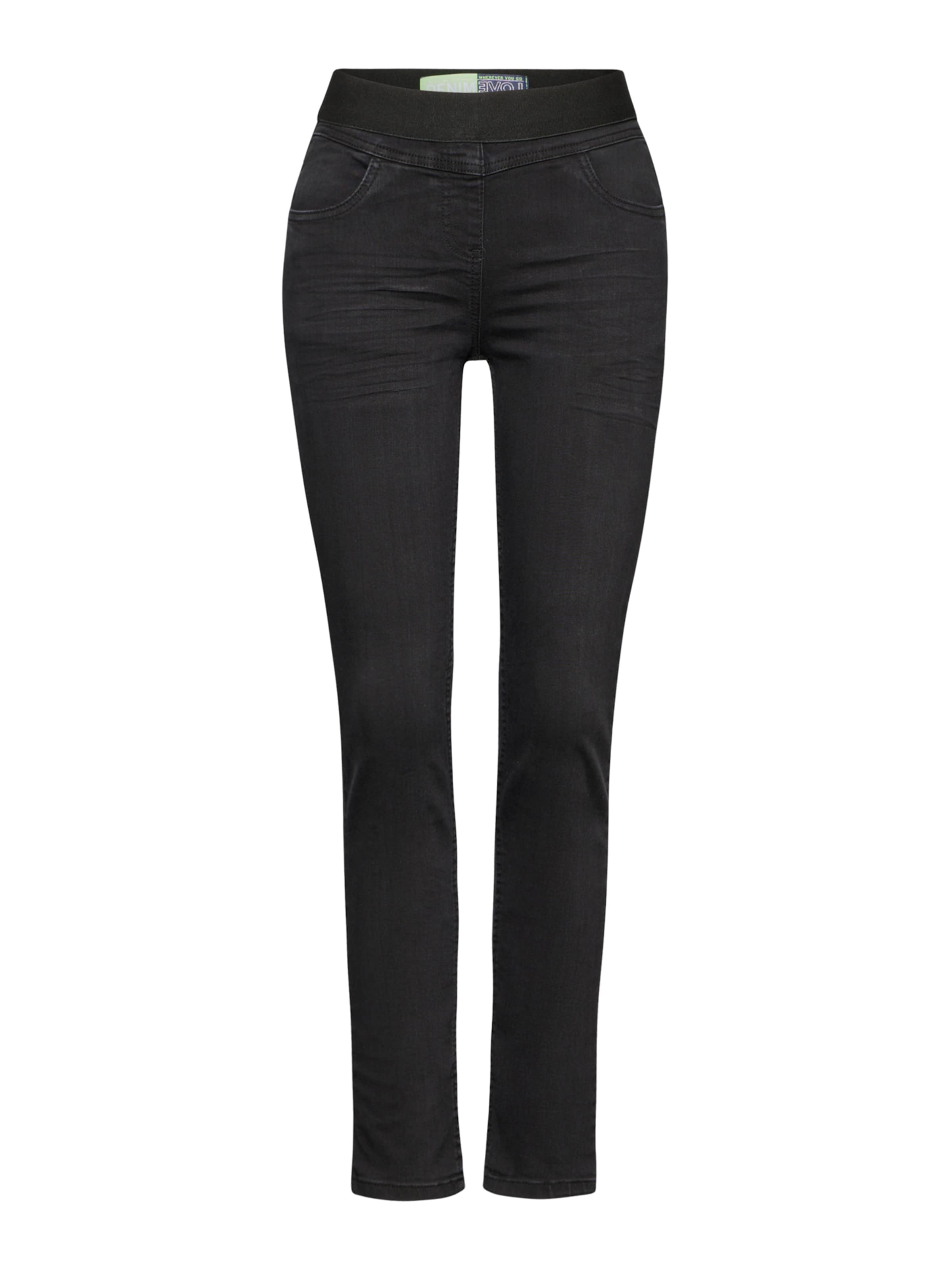 CECIL Úzky strih Džínsy 'Vicky' - Čierna: predná strana