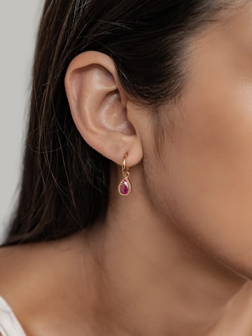 Hey Happiness - Pendientes 'July Birthstone' en oro: frente