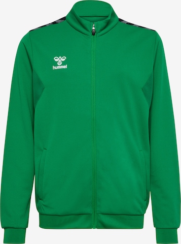 Hummel Sweatvest in Groen: voorkant