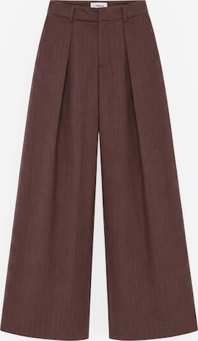 millane - Pierna ancha Pantalón plisado en marrón: frente