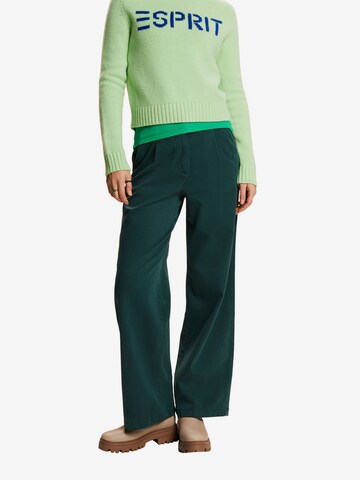 Wide Leg Pantalon à pince ESPRIT en vert