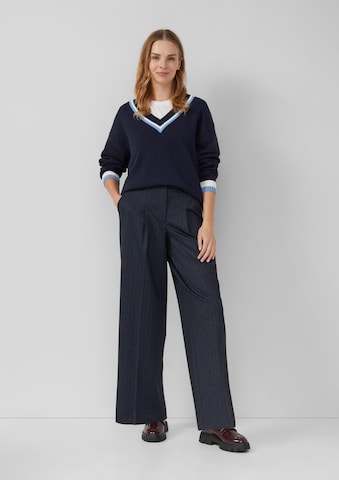 s.Oliver Wide leg Bandplooibroek in Blauw