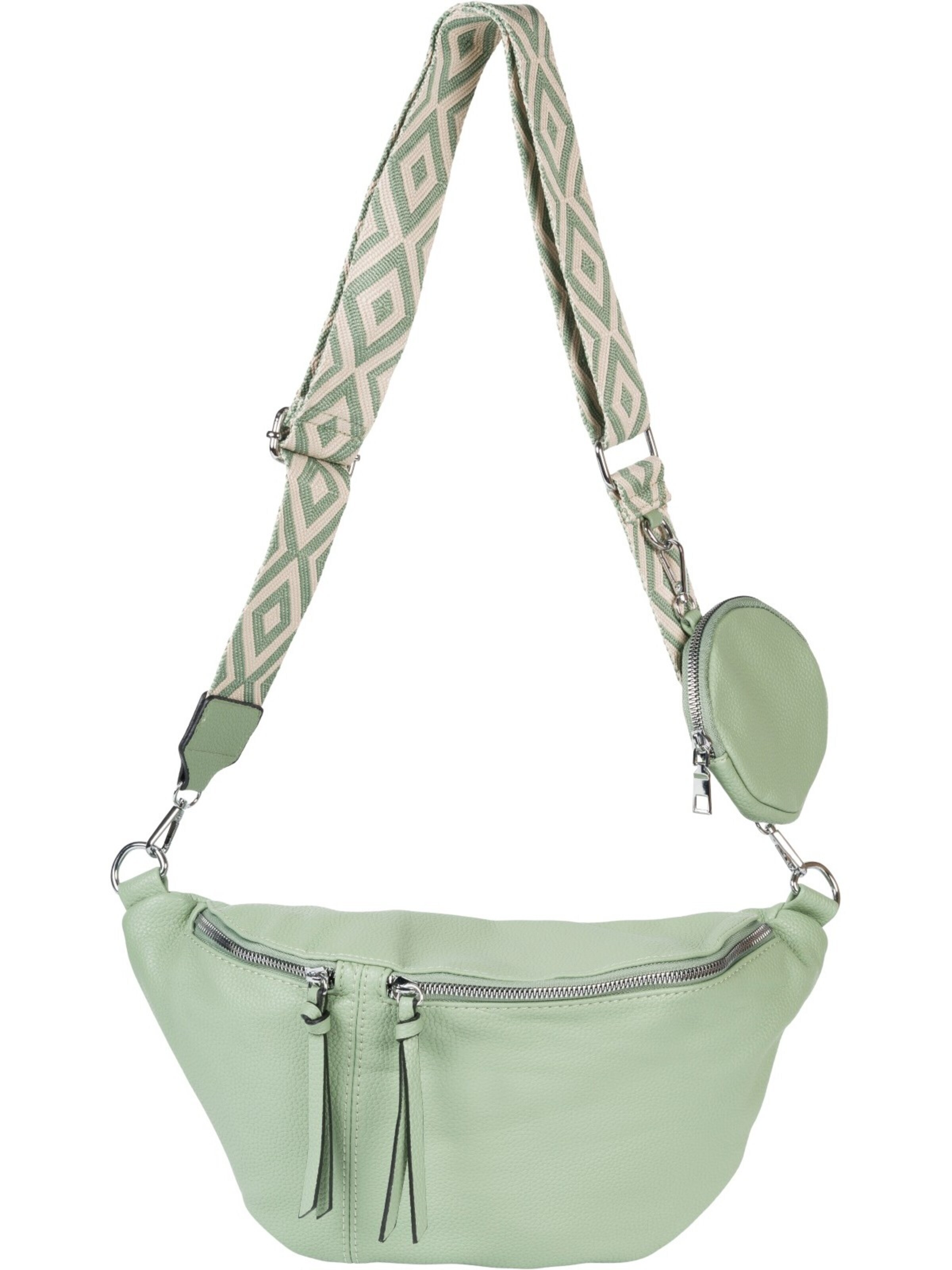 styleBREAKER Crossbody bag 'Halbmond Crossbody Bag Set 3-Teilig' in Green: front