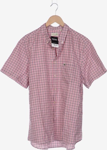 LACOSTE Button Up Shirt in XXL in Pink: front