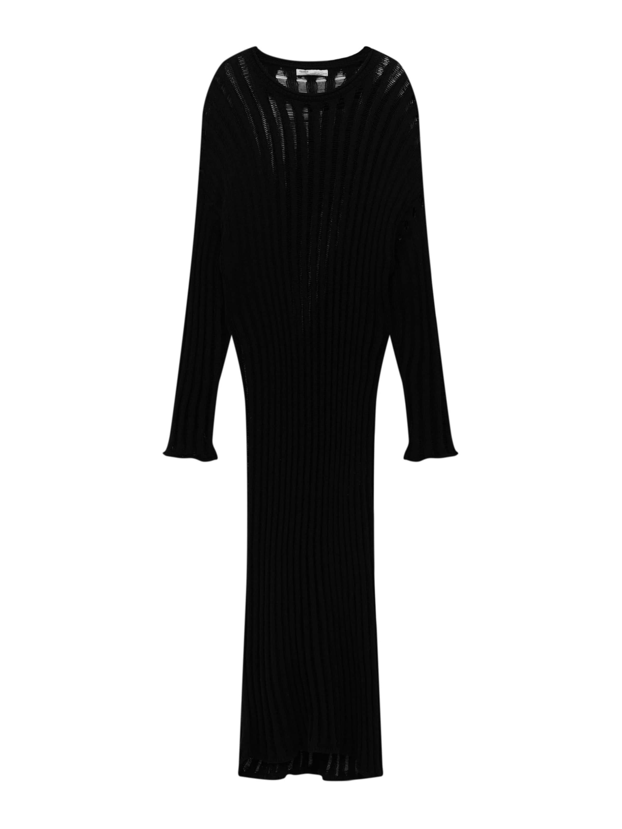 Pull&amp;Bear Sukienka z dzianiny w kolorze czarny: przód