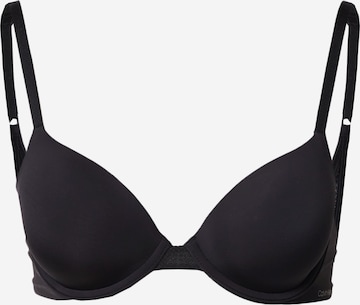 Sutien de tricou Sutien de la Calvin Klein Underwear pe negru: față