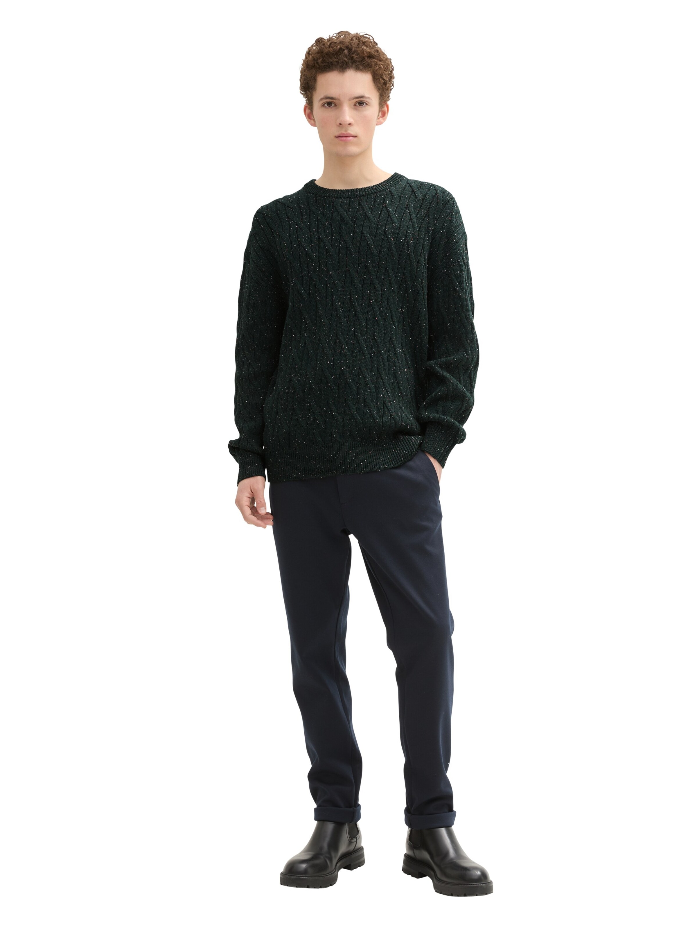 TOM TAILOR DENIM Pullover in Schwarz
