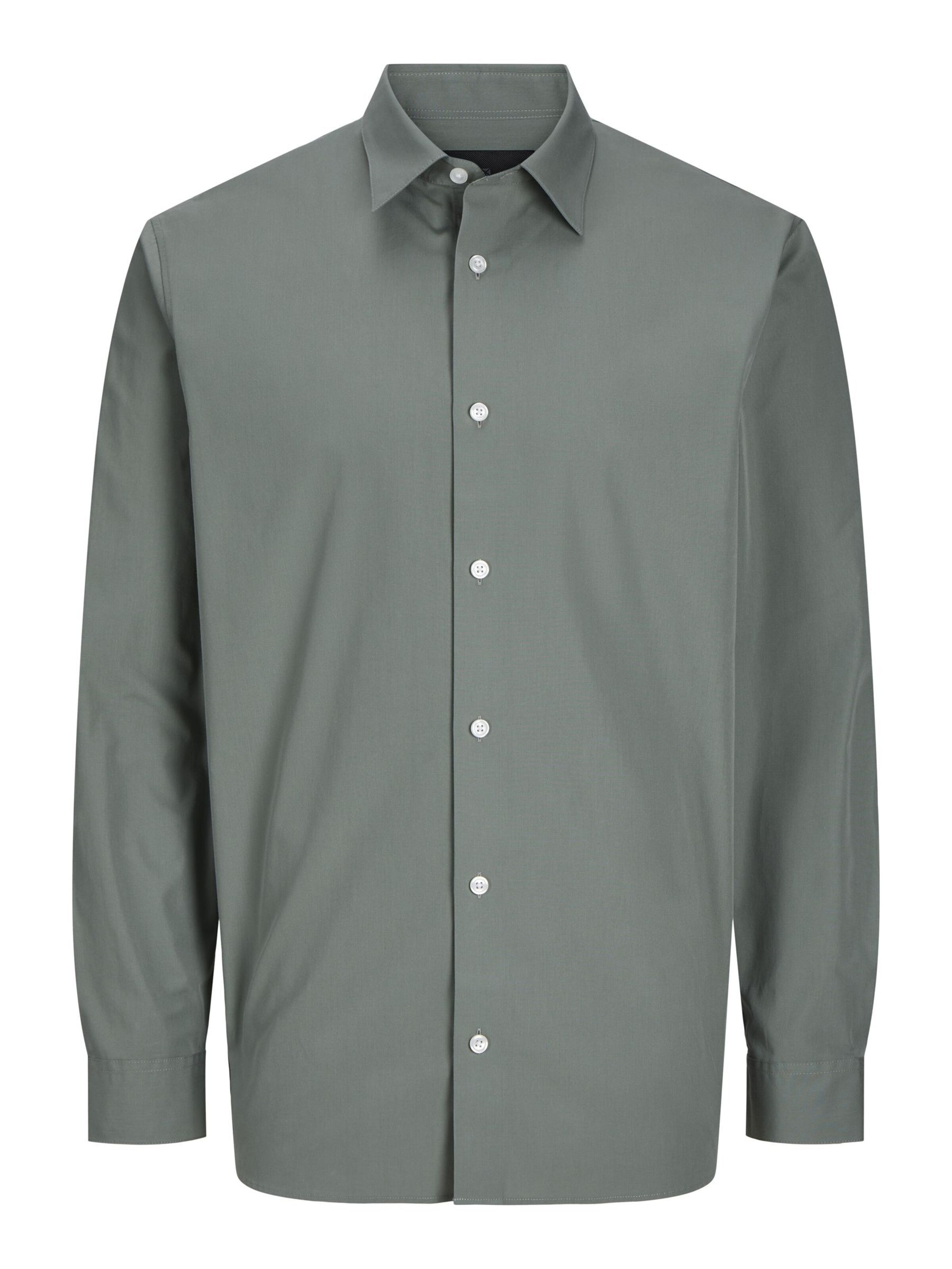 JACK & JONES Button Up Shirt in Green: front