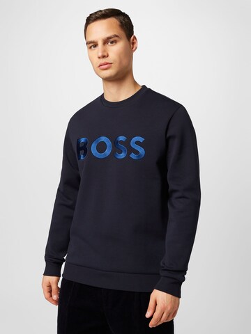 BOSS Sweatshirt 'Salbo' in Blauw: voorkant