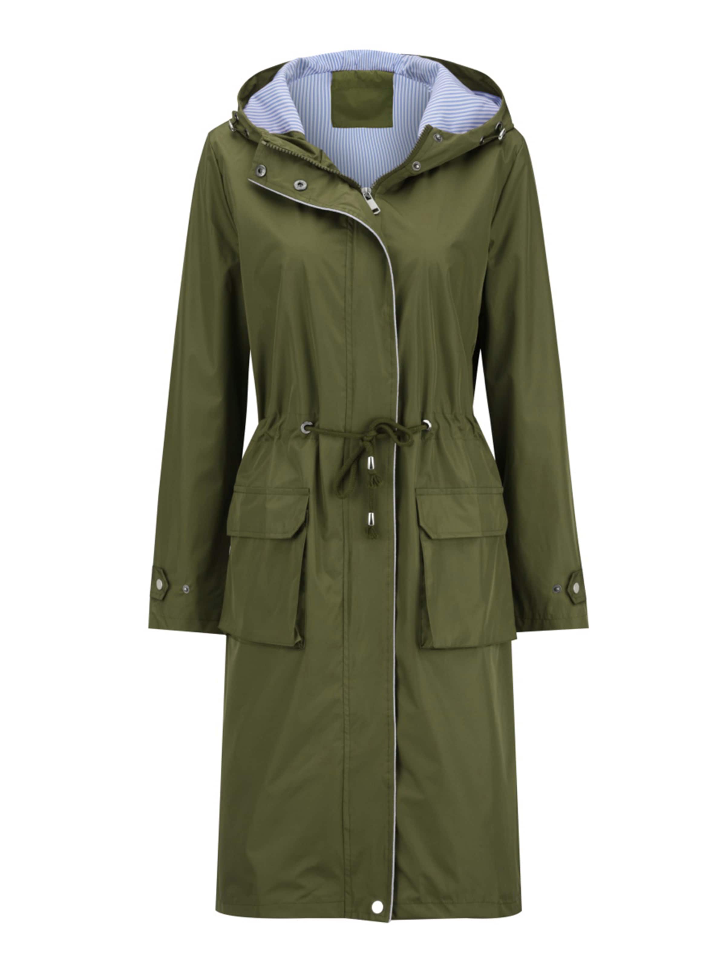 Youthup Between-Seasons Coat in Green: front