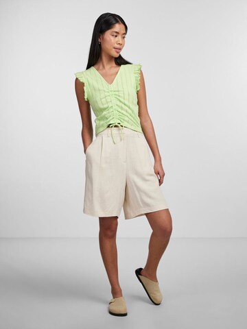 PIECES Regular Pleat-front trousers 'Vinsty' in Beige