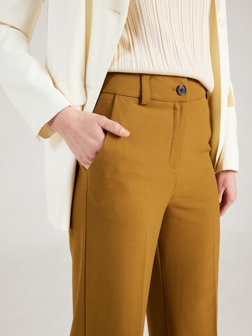 modström Loose fit Trousers with creases 'Anker' in Brown
