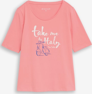 T-shirt TOM TAILOR en rose : devant