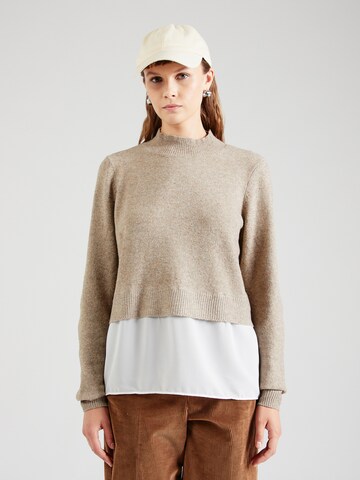 Pull-over 'VIBENTE' VILA en beige : devant
