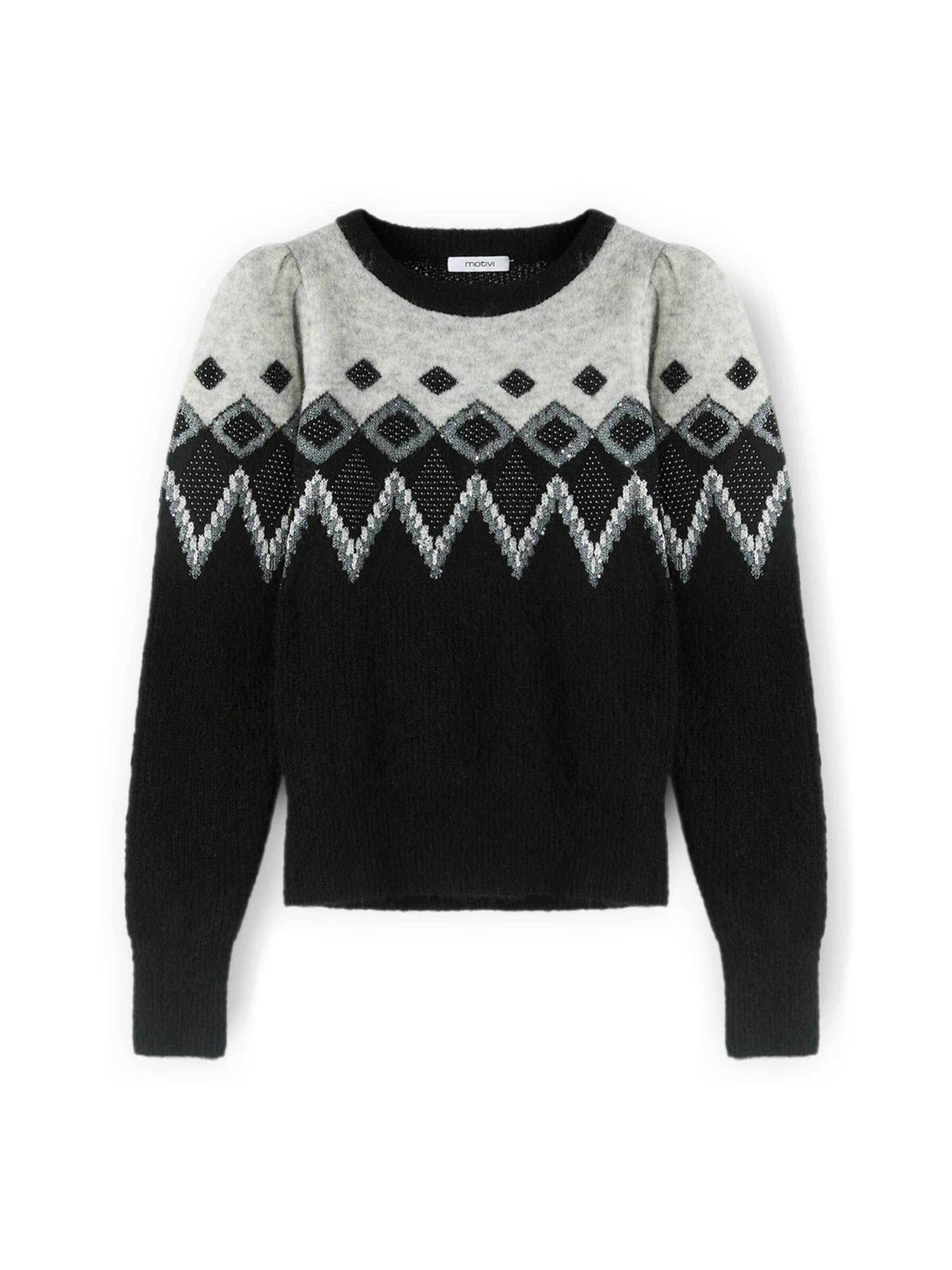 Pull-over MOTIVI en noir : devant