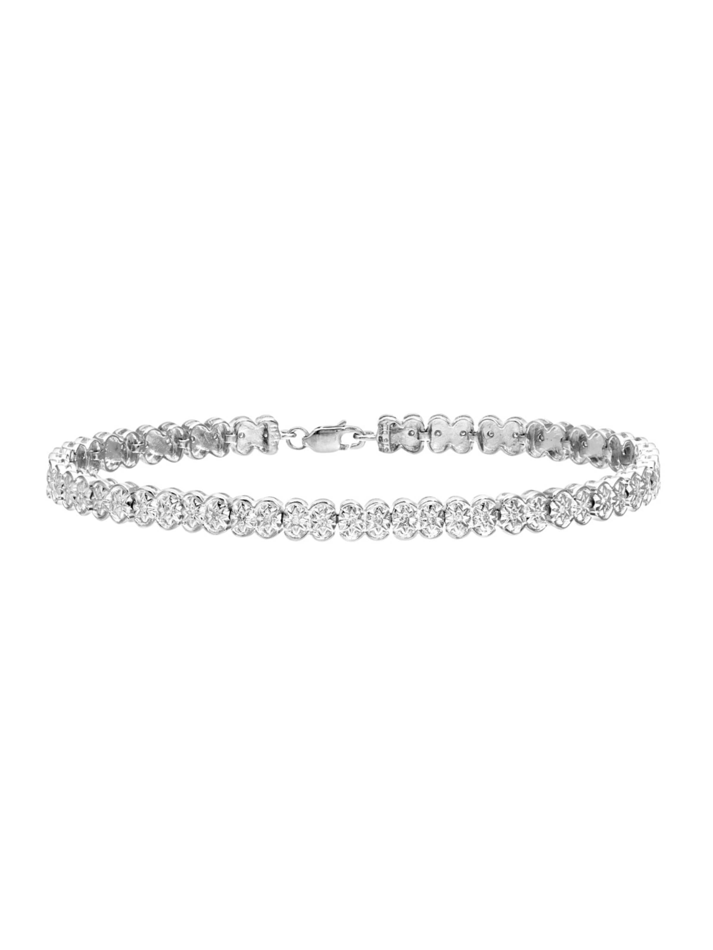 DIAMANT LETERNEL - Pulsera 'Armband aus 375 Weißgold mit 0.25 Karat Diamant' en blanco: frente