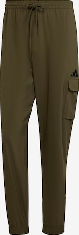 ADIDAS SPORTSWEAR Tapered Urheiluhousut 'Essentials' värissä vihreä: etupuoli