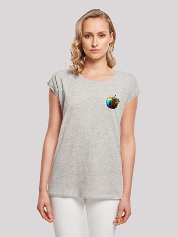 F4NT4STIC Shirt 'Colorfood Collection - Rainbow Apple' in Grijs: voorkant