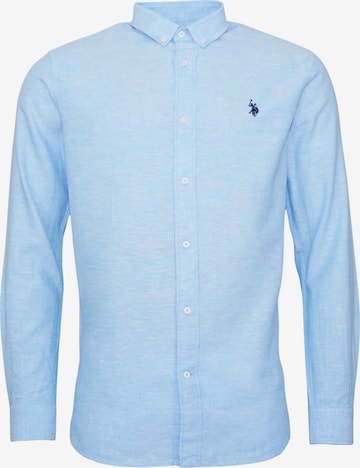 U.S. POLO ASSN. Button Up Shirt in Blue: front